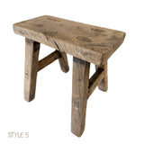 Elm Wood Workers Stool - Mini