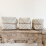 Beaded Boxes - White & Natural