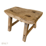 Elm Wood Workers Stool - Mini