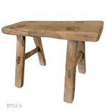 Elm Wood Workers Stool - Mini