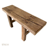 Elm Wood Workers Stool - Mini