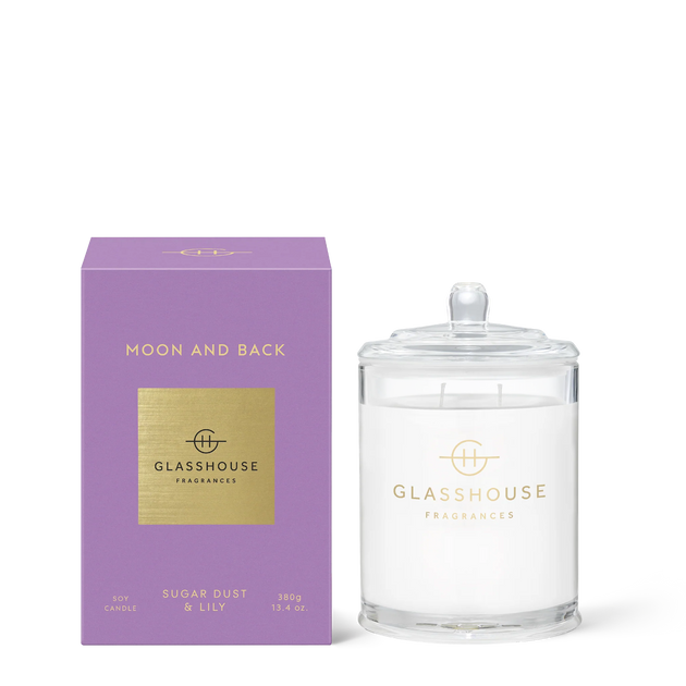 GLASSHOUSE CANDLE - MOON AND BACK - 380g