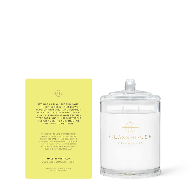 GLASSHOUSE CANDLE - SUNKISSED IN BERMUDA - 380g
