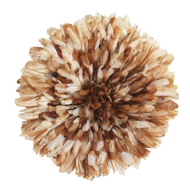 Bamileke Feather Juju Hat - Natural Brown