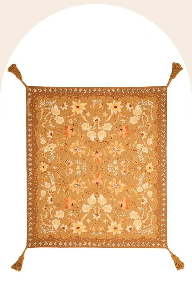 Golden Folk Picnic Rug