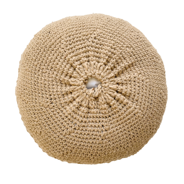 Iana Double Weave Cushion Cover in Natural & Natural Nut - Round