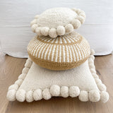 Iana Pom Pom Cushion Cover In Natural - Square
