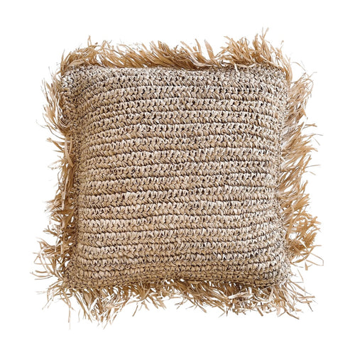 Raffia Fringed Cushion Cover - Square