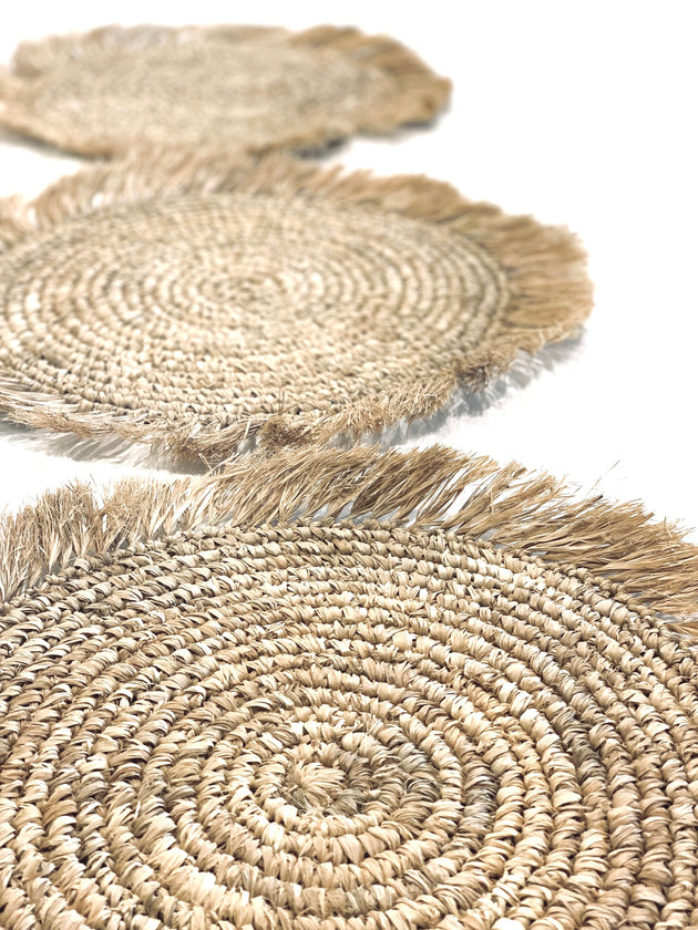 Wanderlust Fringe Placemats & Coasters - Natural