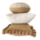 Iana Pom Pom Cushion Cover In Natural Nut - Square