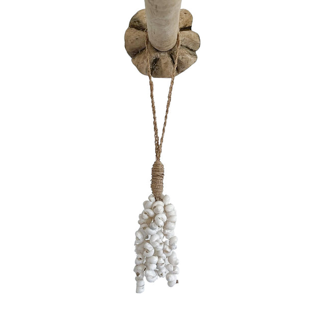 Tala Shell Tassel in Natural/White