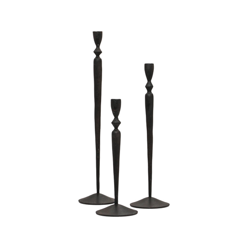 Grace Taper Candlestand holder - Set of 3 - Black Iron