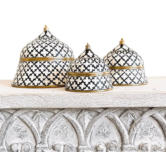 Bone Inlay Trinket Boxes - Diamond