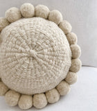 Iana Pom Pom Cushion Cover In Natural - Round