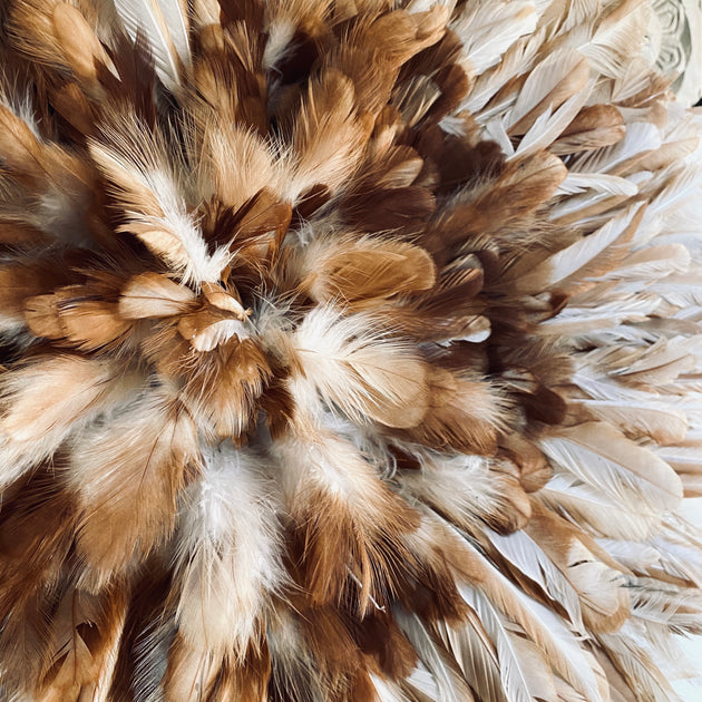 Bamileke Feather Juju Hat - Natural Brown