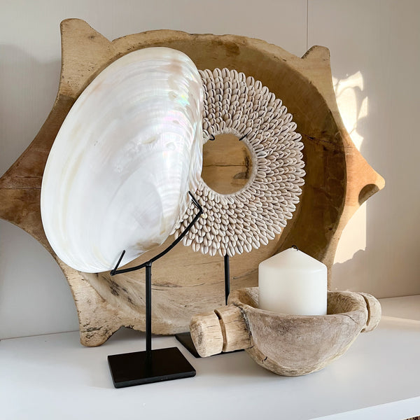 Mother of Pearl Shell – Rustic White & Wood