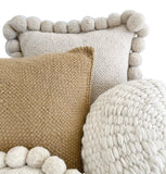Iana Pom Pom Cushion Cover In Natural - Square