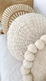 Iana Thick Weave Cushion Cover In Natural - Round