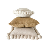 Iana Pom Pom Cushion Cover In Natural - Square