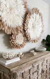 Bamileke Feather Juju Hat - White with Natural Brown Tips