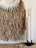 Tribal Carved Wooden Warrior - White-washed