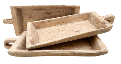 Elm Wooden Tray with Handle
