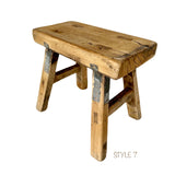 Elm Wood Workers Stool - Mini