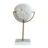 White Polyresin Fungia Coral with Stand