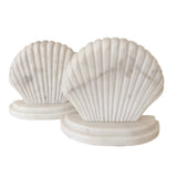 Edie Marble Shell Bookends - Set of 2