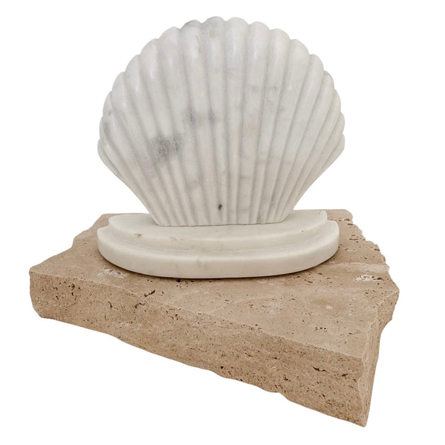 Edie Marble Shell Bookends - Set of 2