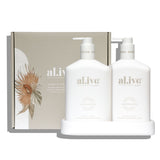 AL.IVE BODY WASH & LOTION DUO + TRAY - WHITE DUO