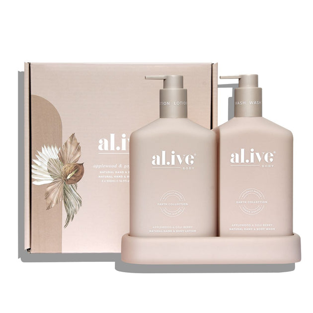 AL.IVE BODY WASH & LOTION DUO + TRAY - PINK DUO