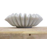 Marble Fluted Bowl - Wavy Ripple - Hand Carved