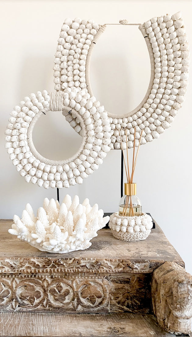 Bondi White Tribal Shell Necklace - 5 tier shells