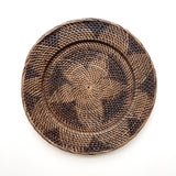 Woven Rattan Plate - White & Chocolate