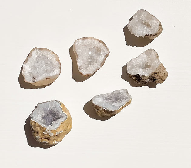 Itty Bitty Mini Geode Pairs - Clear Quartz