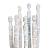 Tribal Carved Wooden Warrior - White-washed