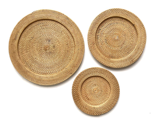 Woven Rattan Plate - Natural