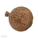 Bleached Wooden Chapati Plate, Old Indian