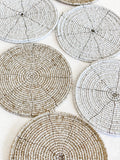 Beaded Placemats & Coasters - Natural & White