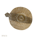 Bleached Wooden Chapati Plate, Old Indian