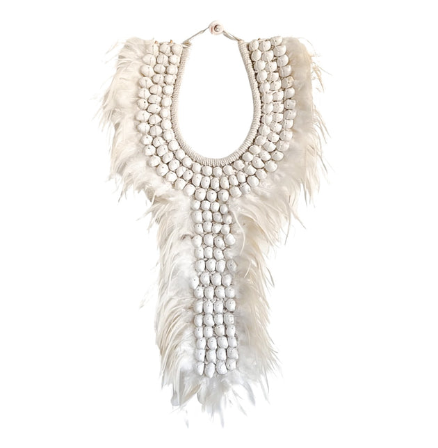 Tall Tribal White Shell Necklace