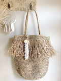 Shell Cluster Tassels - White & Grey