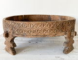 Vintage Indian Wooden Grinder Table