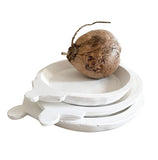 Wooden Chapati Bowl, Old Indian - White-washed