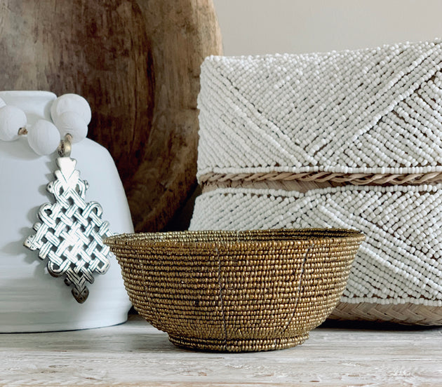 Beaded Boxes - White