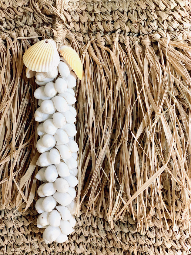 Shell Cluster Tassels - White & Grey